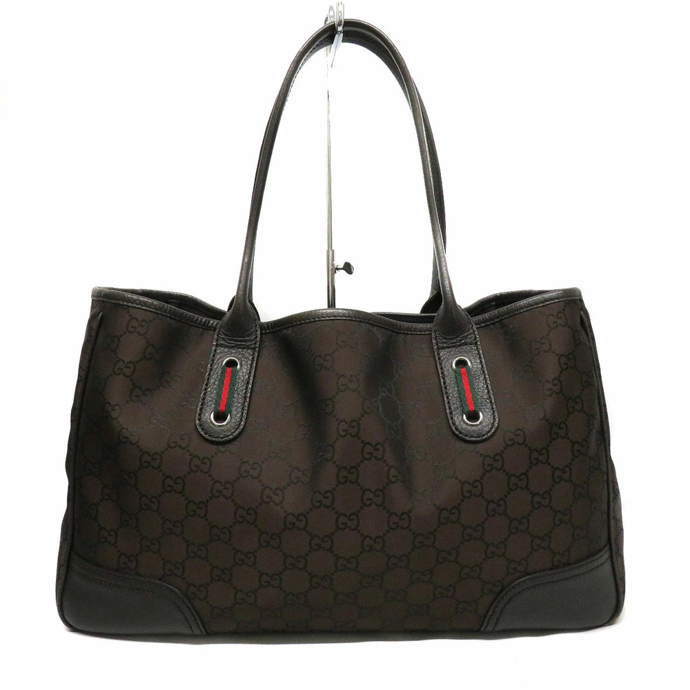 Gucci GG canvas Sherry Line tote bag web Brown